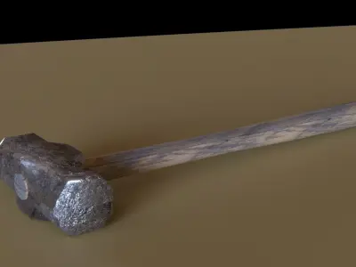 Sledgehammer low poly hammer from movie star wars Low-poly 3D model