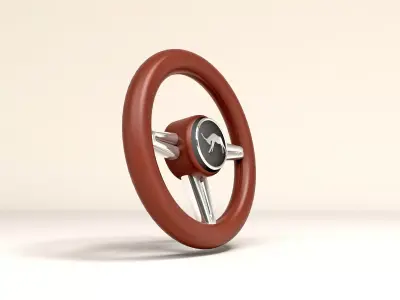 Car steering wheel 3D model by gunel0402