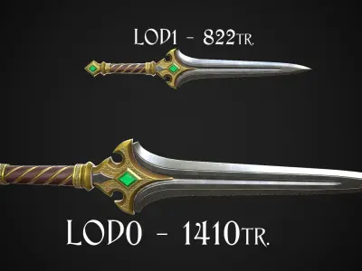 Dagger A3 Low-poly 3D model