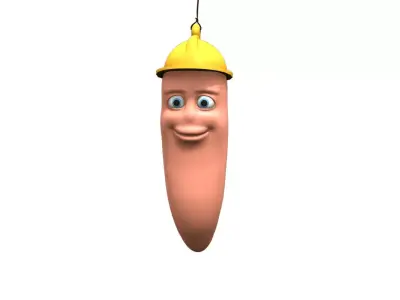 worm cartoon 3d model 3D model