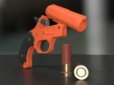 Flare Gun  Low-poly 3D model