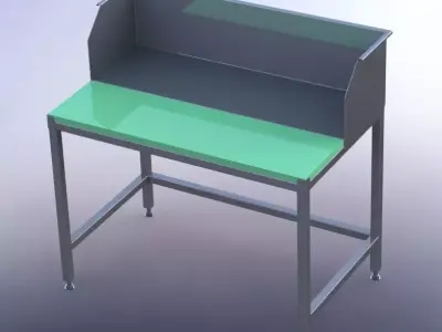 Stainless Steel Industrial Table for Gastronomy Production 3D model