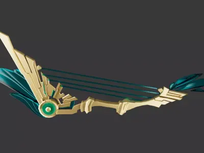 BOW FROM GENSHIN IMPACT  Low-poly 3D model