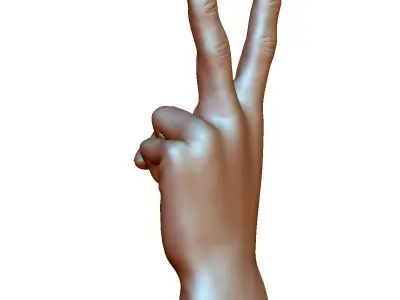 Victory sign hand male - 3D printable model 3D print model