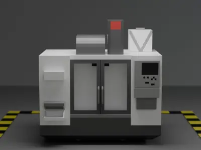 milling machines pack Low-poly 3D model