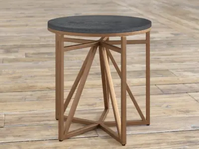 Payakumbuh Antique Bronze Pedestal End Table 3D model