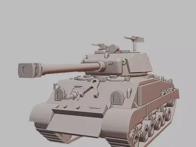 M4A3E8 Easy Eight Sherman Tank 3D Print Model 3D print model
