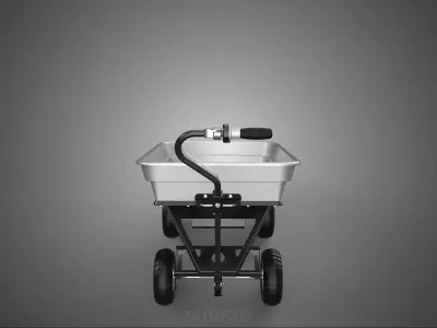 MOTORIZED PLASTIC BIN TUB TRAY GARDEN UTILITY CART WAGON TROLLEY 3D model