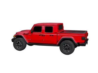Jeep Gladiator 2024 Low Poly Off Road Pickup Truck Model Low-poly 3D model
