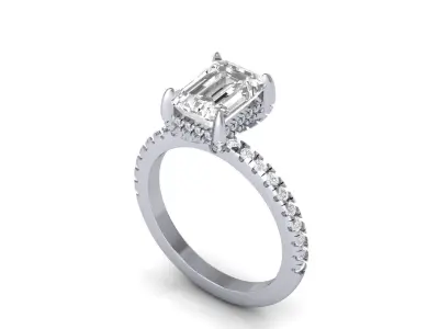 Emerald-Solitaire-Ring 3D print model buy