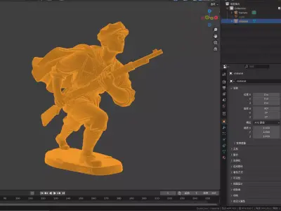 Military sculpture warrior  military battle war hero  soldier 3D print model 9