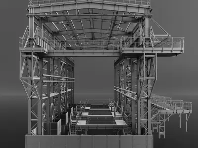 Industrial Metal building 3D model purchase