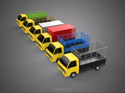 ALL TYPE CAGE BAKKIE UTE PICKUP TRUCK TRANSPORT DELIVERY CARGO 3D model