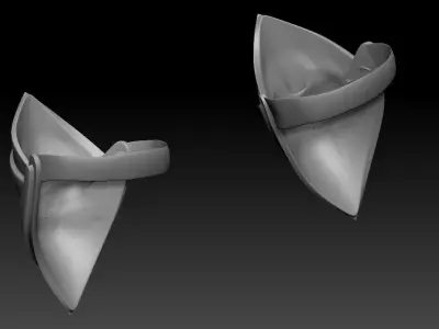 High-poly model knee armor 3D model