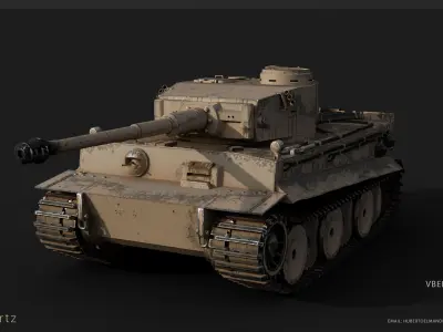 PanzerKampfWagen-VI TIger I ausf-H Low-poly 3D model