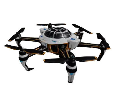 Futuristic Data Drone with Rotor Arms 3D model