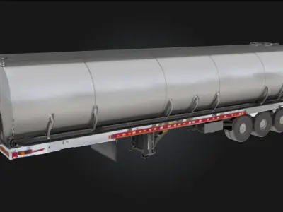 Tanker Trailer  Industrial Liquid Transport  3D model