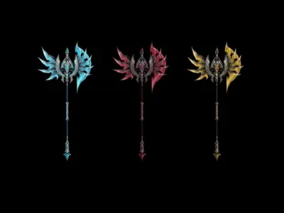 Legendary Axe Low-poly 3D model