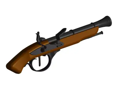 flintlock pistol 3D model purchase