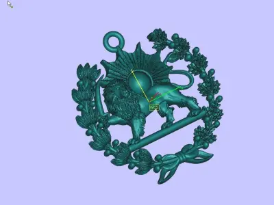 Aslan gunes kolye -lion and sun 3D print model 3D print model