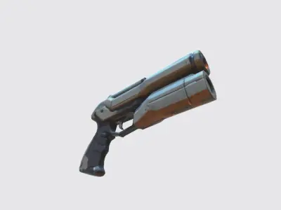 lowpoly scifi gun Low-poly 3D model purchase