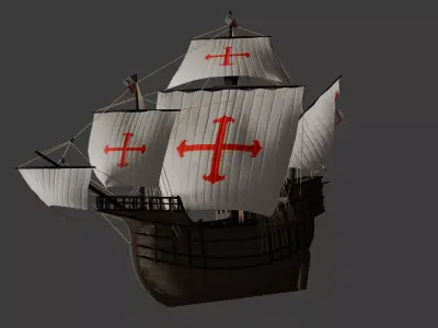 caravel santa maria Low-poly 3D model