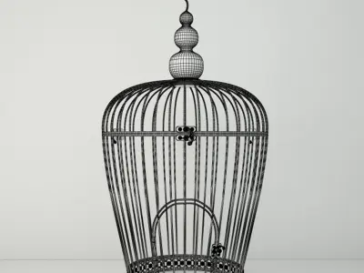 Rusted Metal Bird Cage 3D model