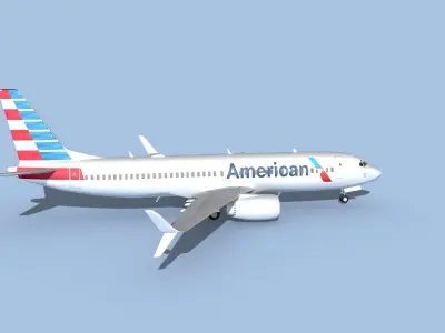 Boeing 737-800 Max American Airlines 3D model purchase