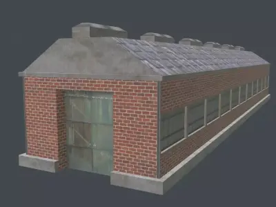Warehouse 01 Low-poly 3D model