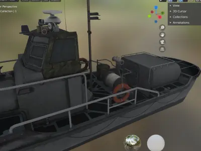 boat 3 Low-poly 3D model