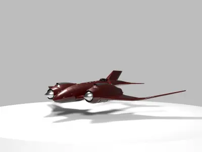 scifi red racing plane  3D model