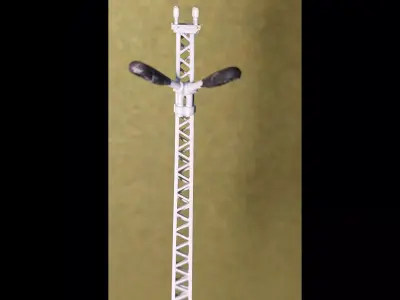 Openwork electric pole with two 60 degree lamps 1-87 resin 3D print model