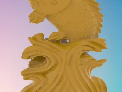 carp fish 3D MODEL STL FILE FOR CNC ROUTER LASER 3D print model purchase