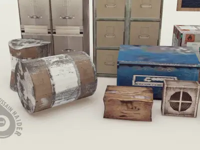 Ammo Boxes Low-poly 3D model buy