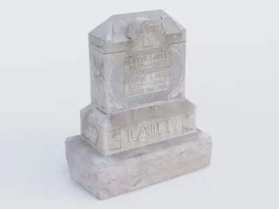 Gravestone Low-poly 3D model 6