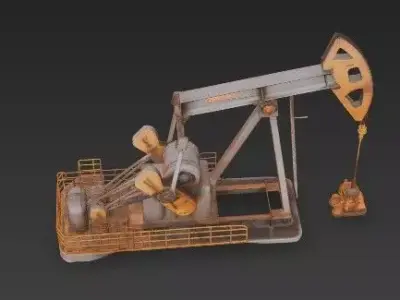 Oil Pump Jack Pumpjack 3D Model - Weathered Industrial Equipment 3D model