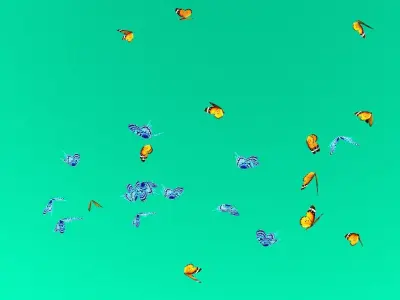 beautiful butterflies Low-poly 3D model
