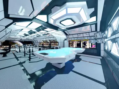 Sci Fi Interior Low-poly 3D model