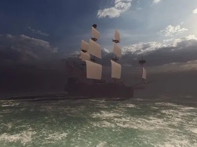 Galeon Ship-Galeon pirate ship-battle ship 3D model from CGTrader