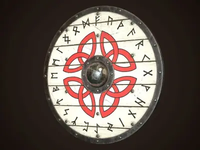 Viking Shield 09 Low-poly 3D model