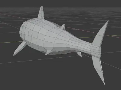 Megalodon shark low poly Free low-poly 3D model
