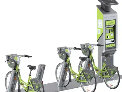 Bike Share Station 3D model