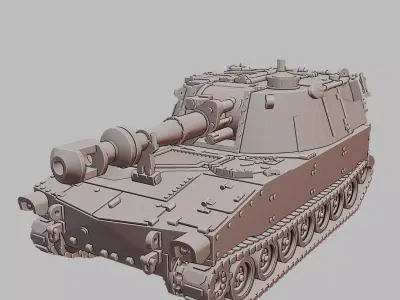 M109 Self Propelled Howitzer Vehicle 3D Printable  3D print model