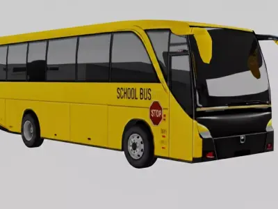 City Bus School 3D Model 1722 Tris Low-poly 3D model