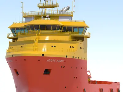92 m Platform Supply Vessel Edda Ferd 3D model
