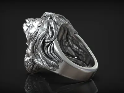 Hercules Nemean Lion Head Greek Myth Antique Ring 3D print model