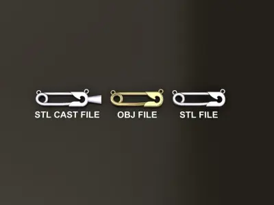 Safety Pin Pendant 30MM WIDTH LENGTH MID SIZE 3D print model