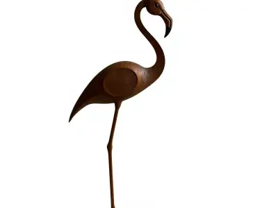 Elegant Flamingo Sculpture D Model Pack Low-poly 3D model