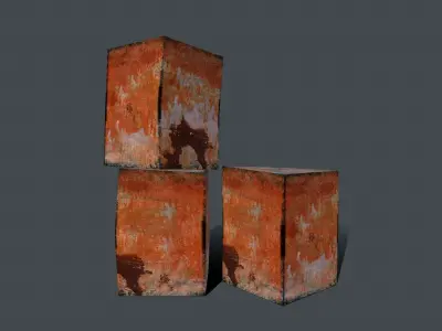 Rusty Crate Low-poly 3D model