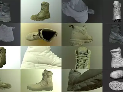 Military Boots collection 3D Model Pack
